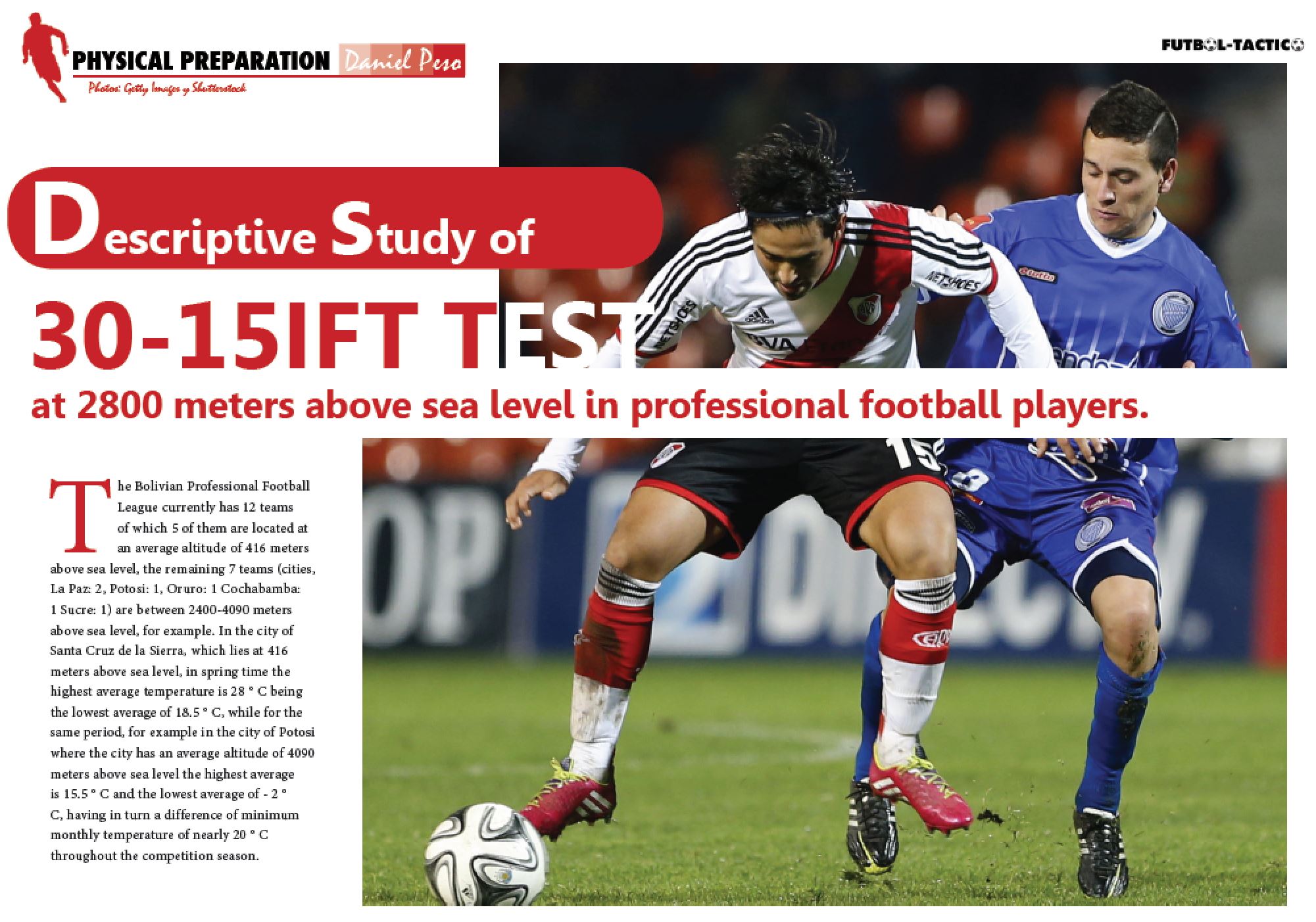 30-15IFT TEST at 2800 meters above sea level in professional football  players - 30-15 IFT